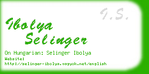 ibolya selinger business card